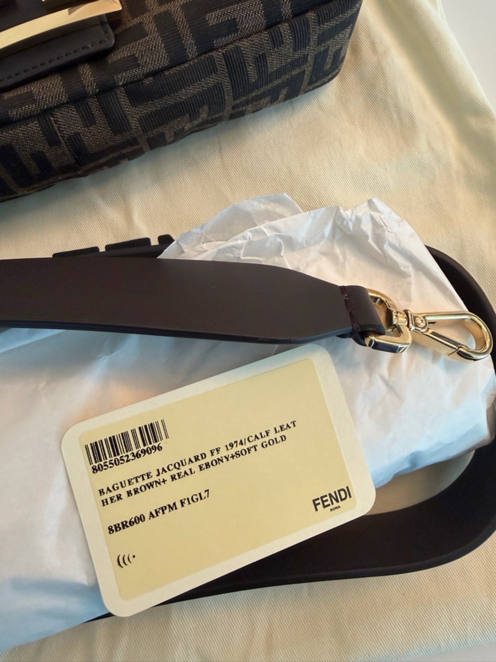 Fendi Baguette Classic Brown FF Zucca Print - Picture 8 of 8